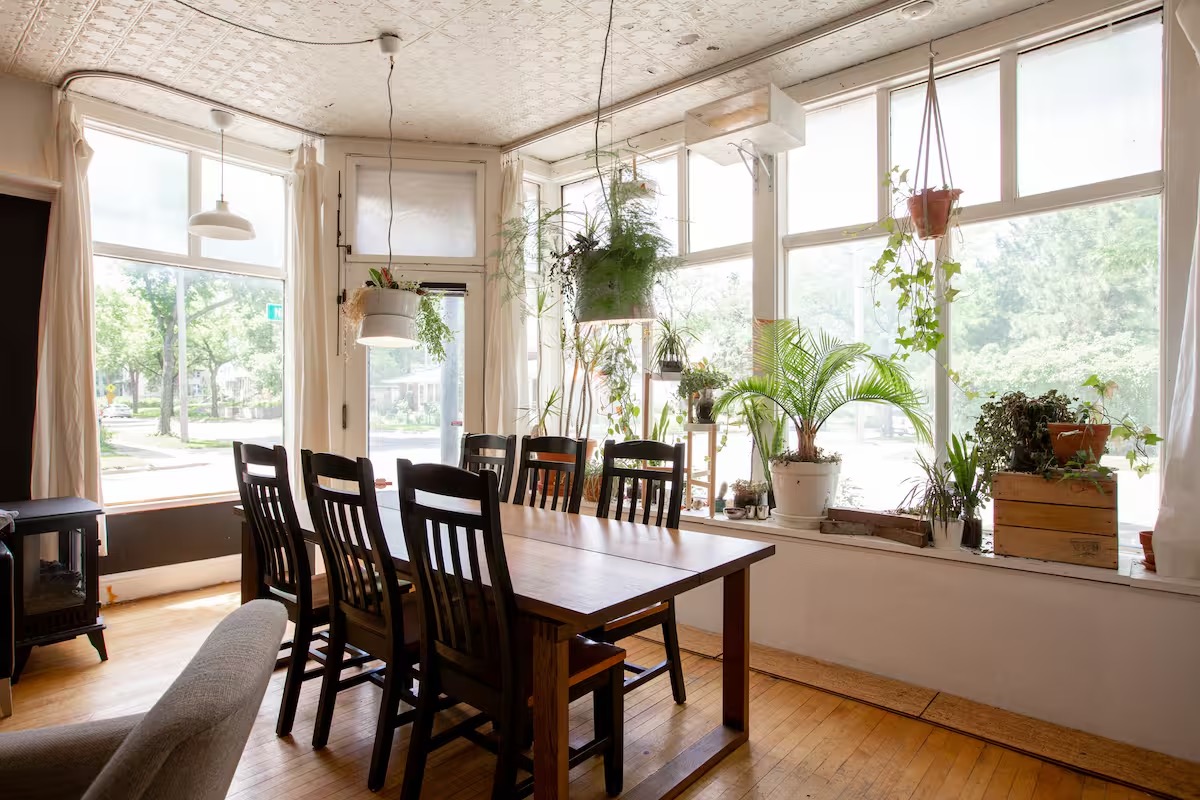 Wide studio view with natural light